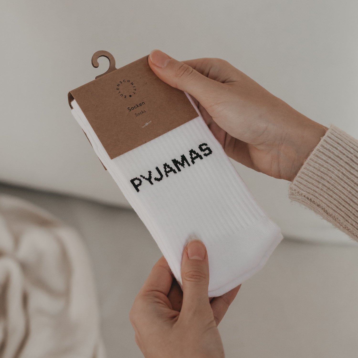 Socken "Pyjamas all day" weiss 39–42 - Eulenschnitt (Bild 4)