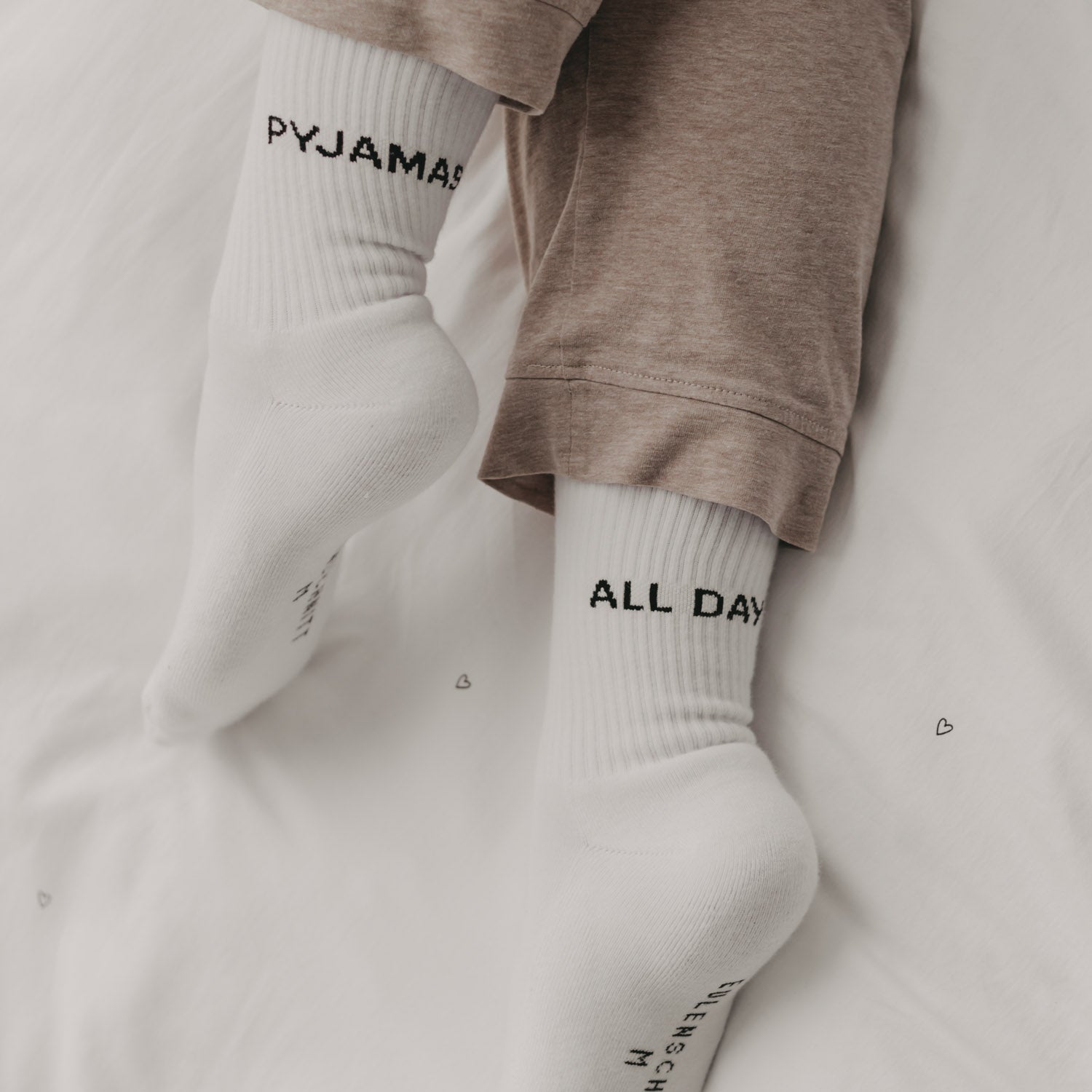 Socks "Pyjamas all day" white 43-46 - Eulenschnitt