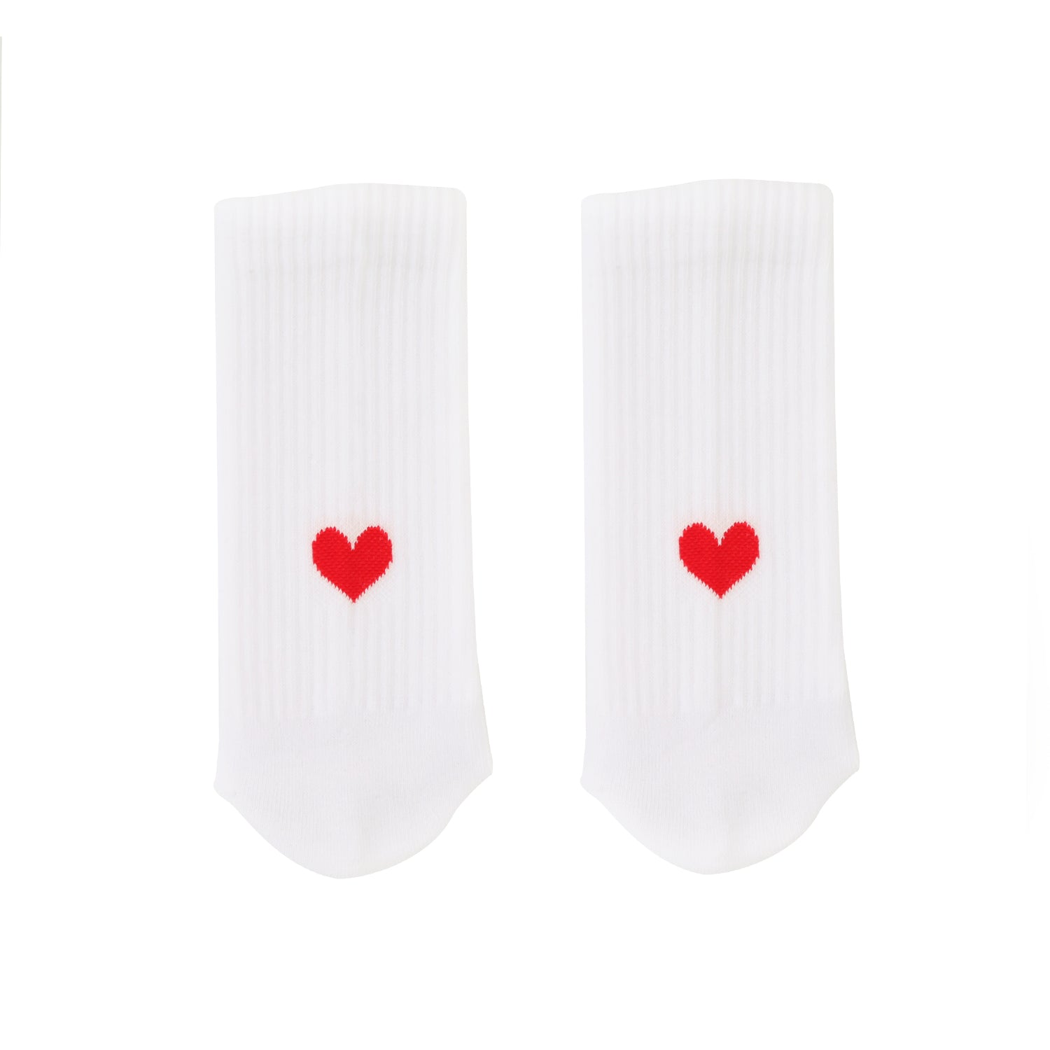 Socken rotes Herz weiss 35-38 - Eulenschnitt