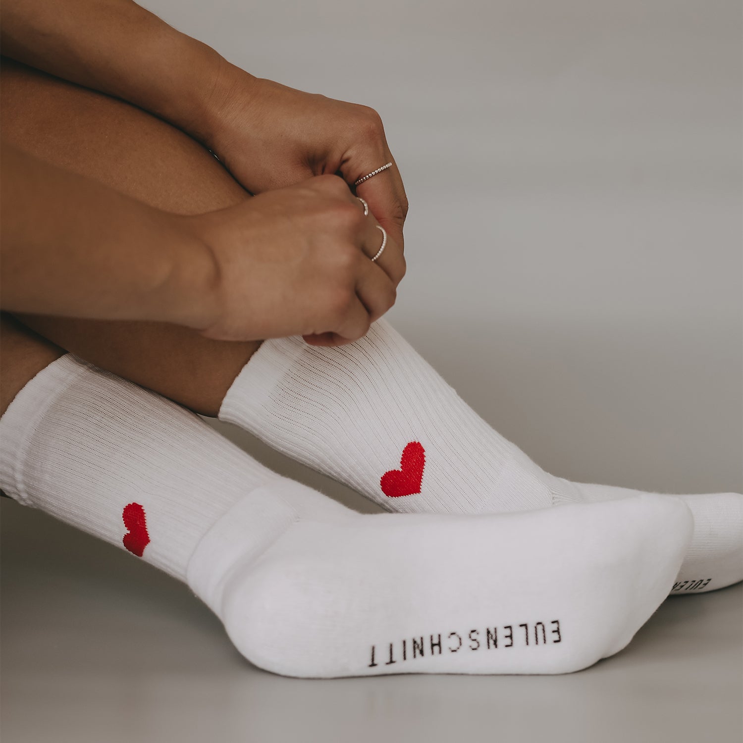 Chaussettes coeur rouge blanc 35-38 - Eulenschnitt