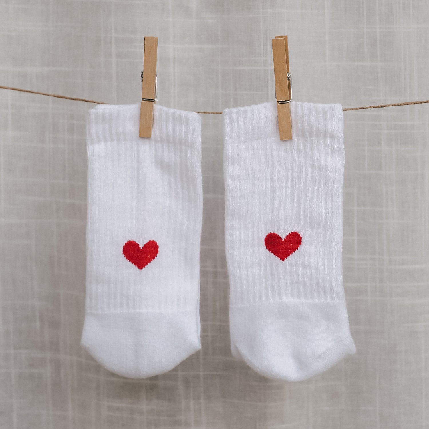 Chaussettes coeur rouge blanc 43-46 - Eulenschnitt