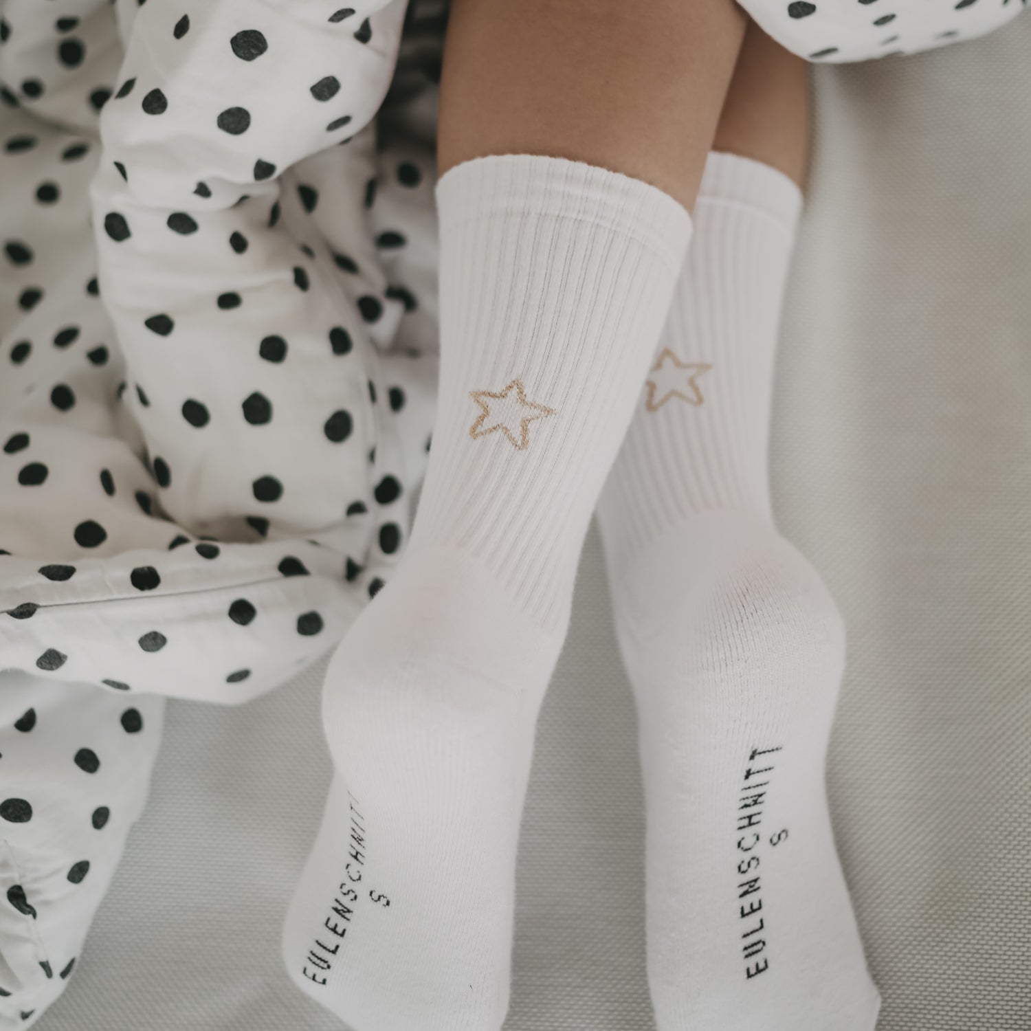 Socken Stern weiss 39–42 - Eulenschnitt