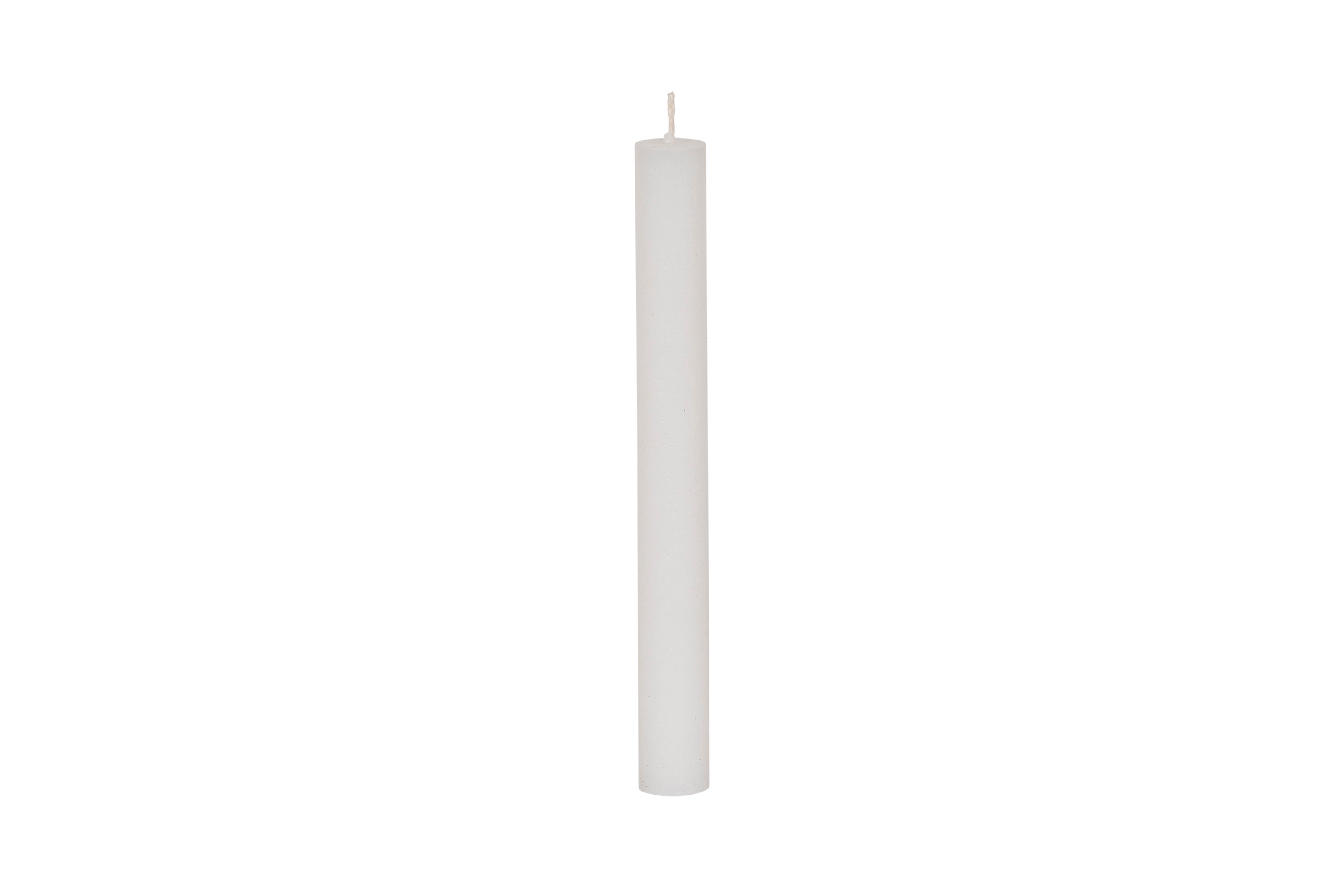 Stabkerze 20x2.2cm Weiss - Weizenkorn