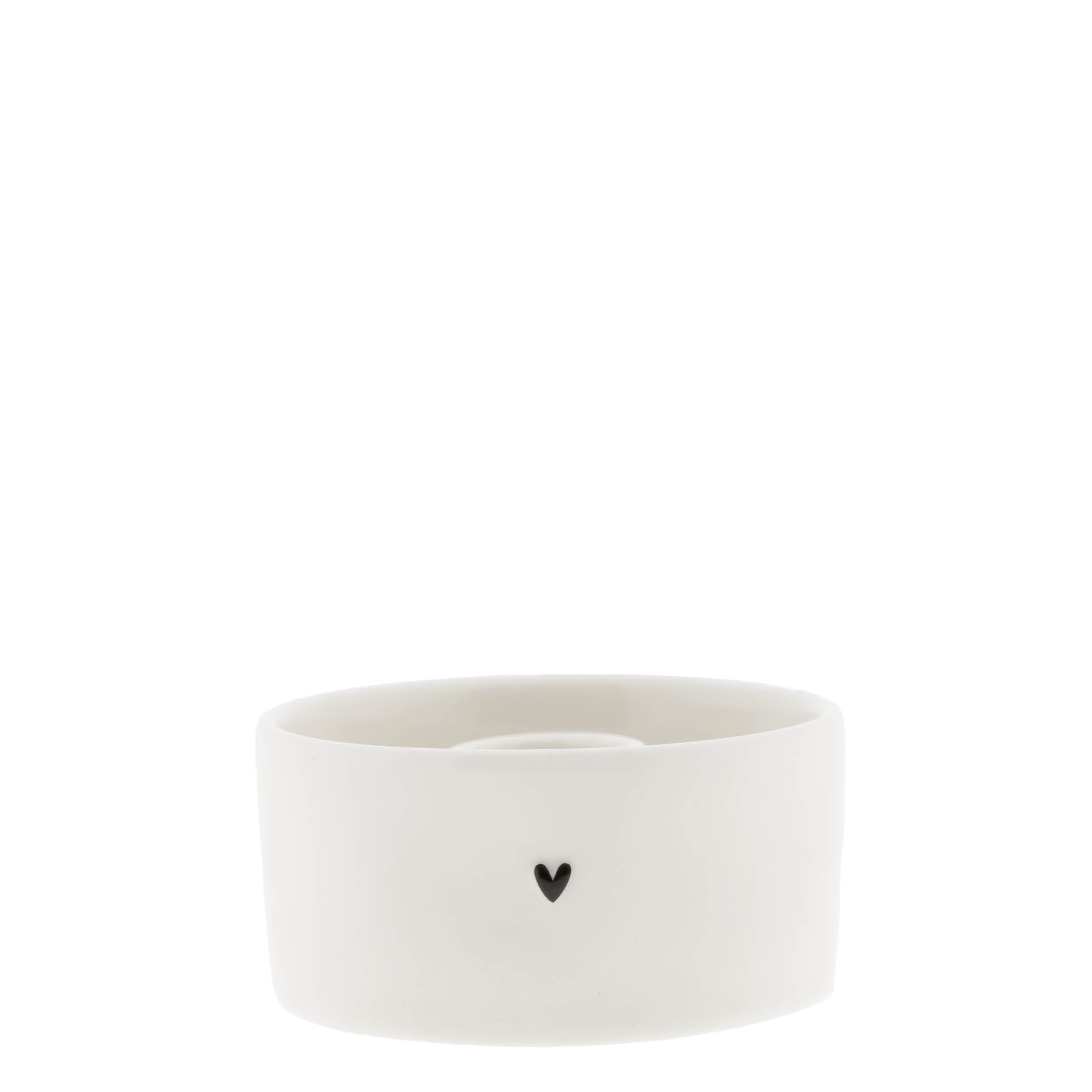 Stabkerzenhalter "heart" weiss rund 8x4cm - Bastion Collections