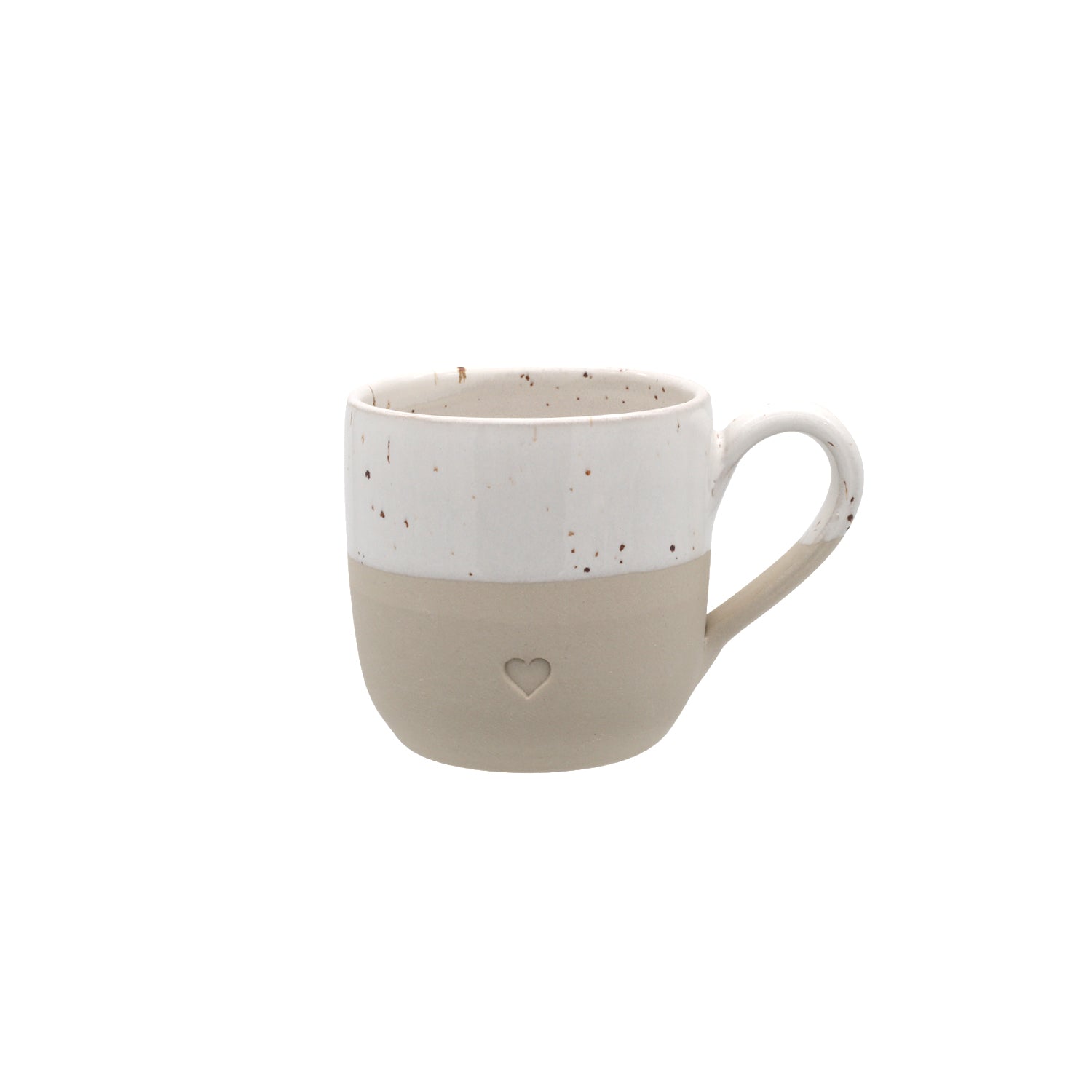 Kleine Steingut Cappuccinotasse Herz – handgemacht - Eulenschnitt