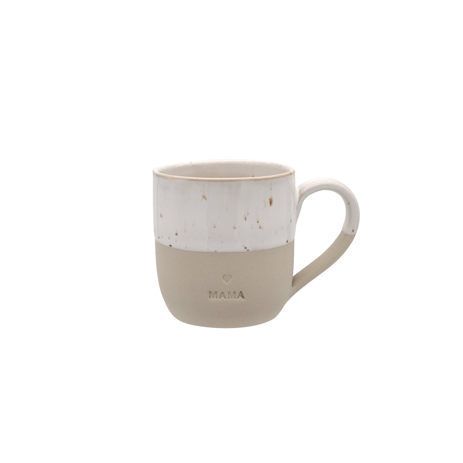 Kleine Steingut Cappuccinotasse "MAMA" – handgemacht - Eulenschnitt