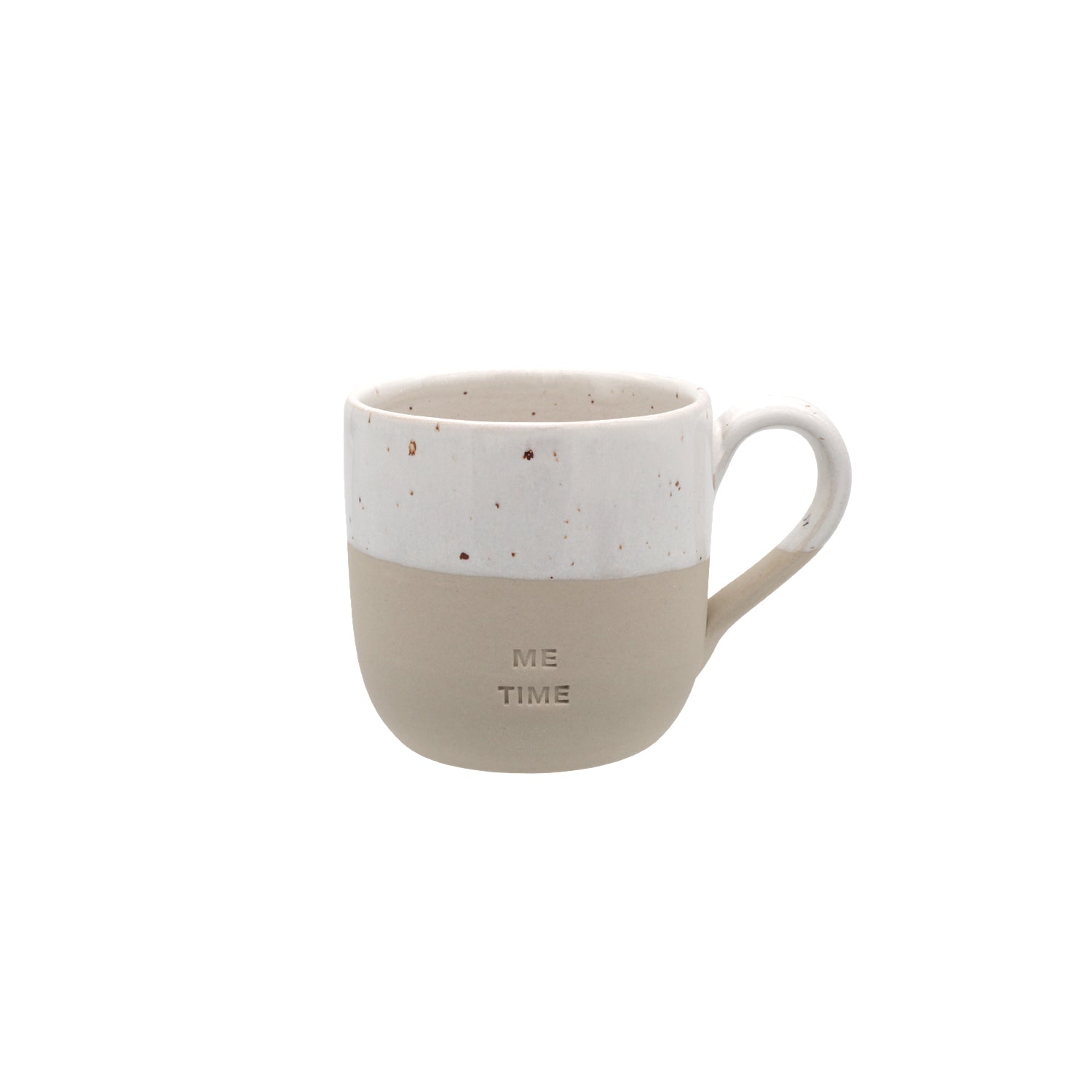 Kleine Steingut Cappuccinotasse "Me Time" – handgemacht - Eulenschnitt
