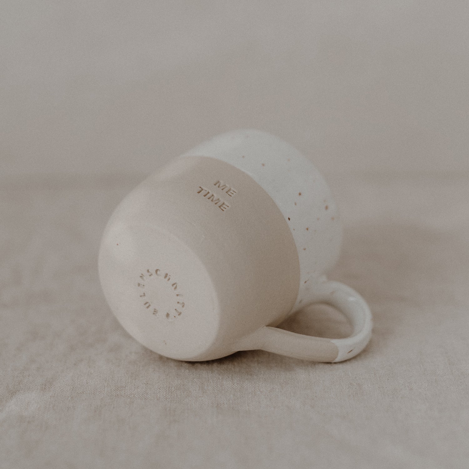 Kleine Steingut Cappuccinotasse "Me Time" – handgemacht - Eulenschnitt