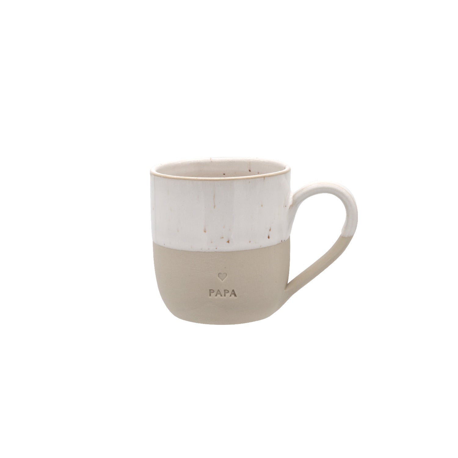 Kleine Steingut Cappuccinotasse "PAPA" – handgemacht - Eulenschnitt