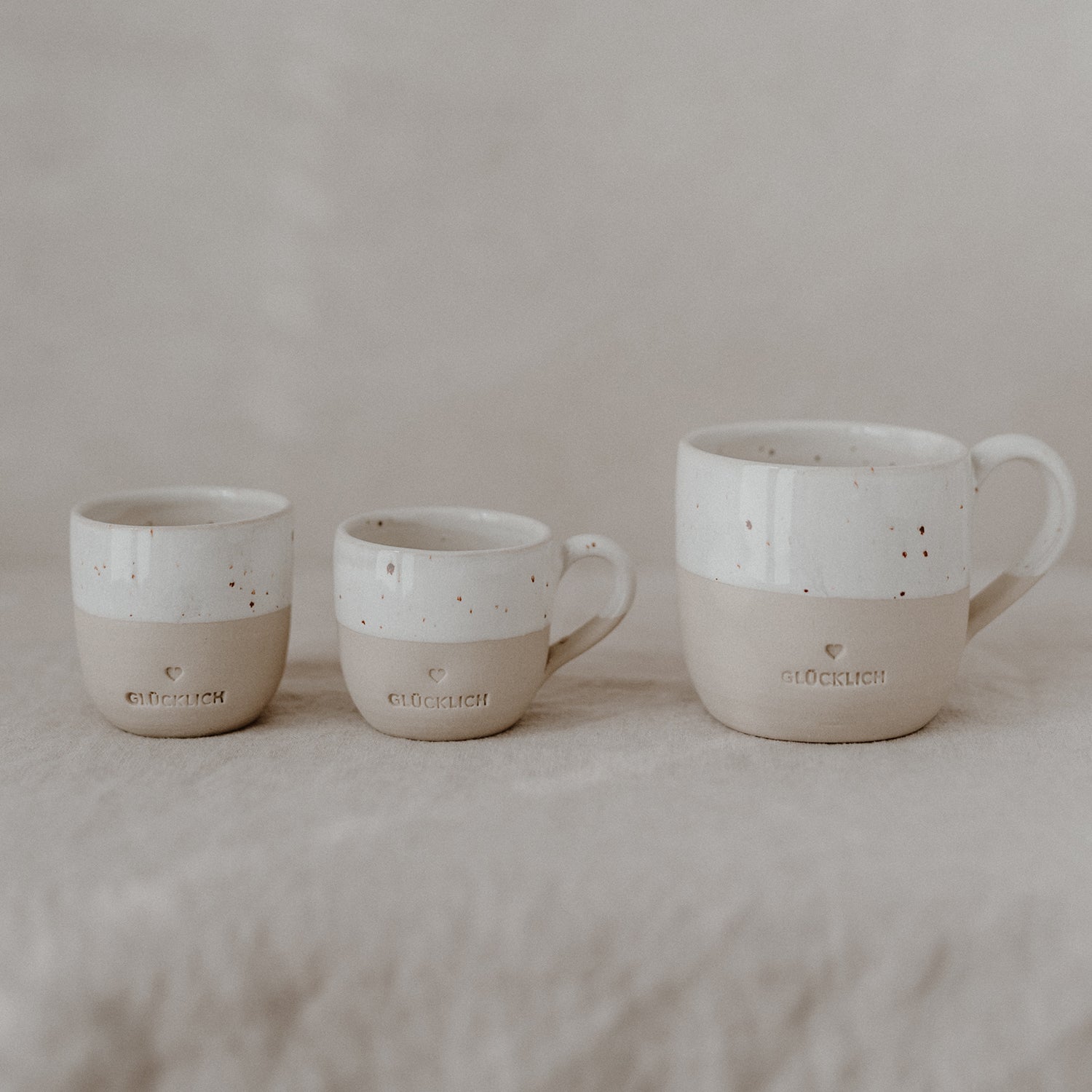 Stoneware Espresso cup "Glücklich" - handmade - Eulenschnitt