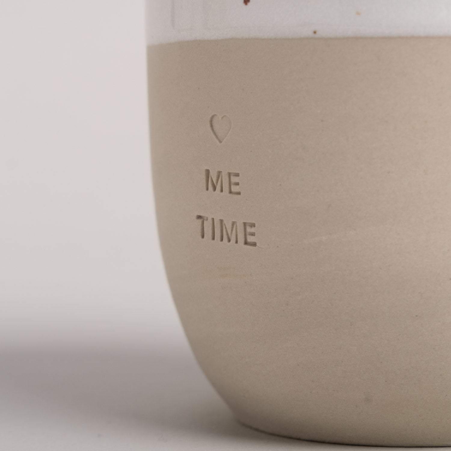 Steingutbecher "ME TIME" – handgemacht - Eulenschnitt