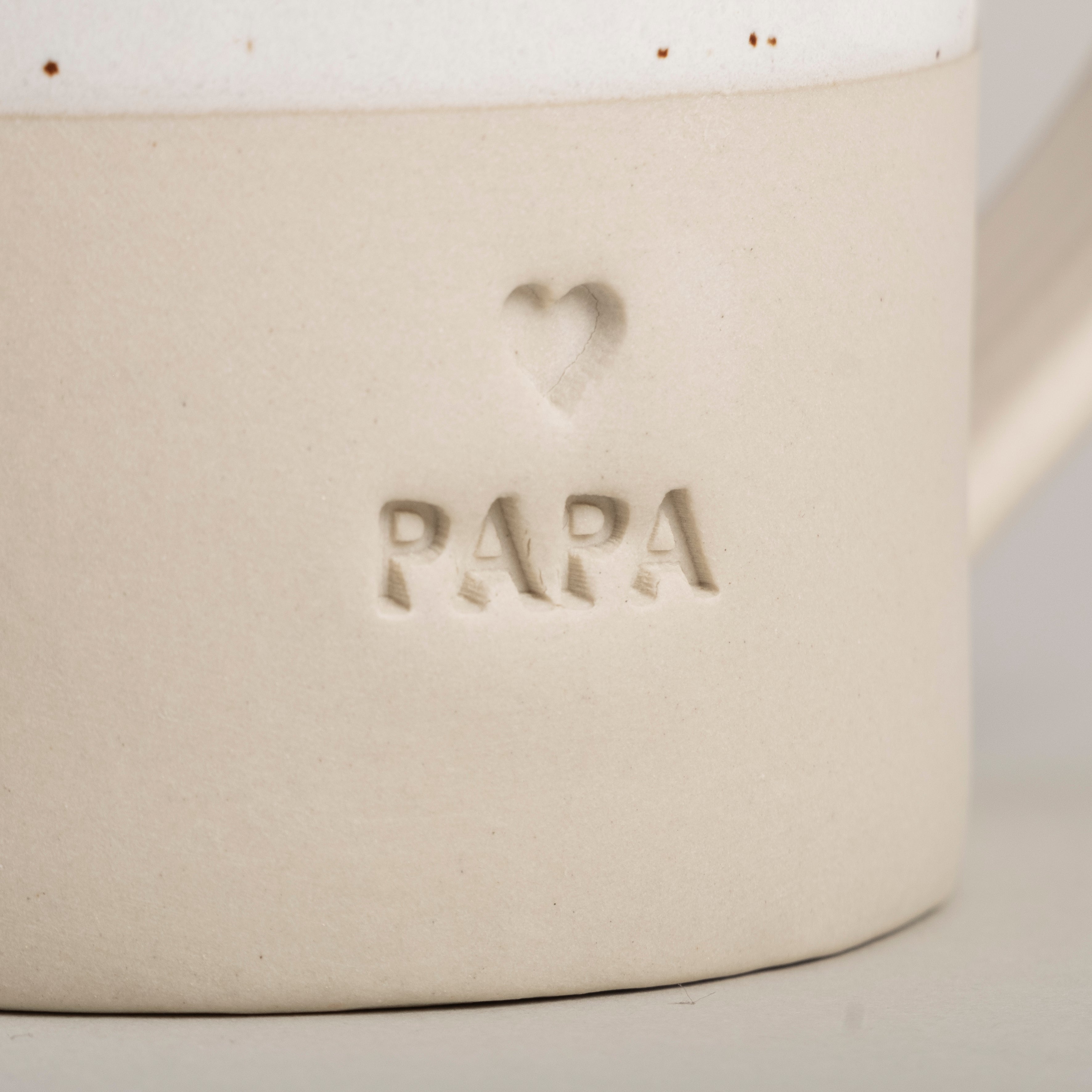 Stoneware cup "PAPA" large - handmade - Eulenschnitt