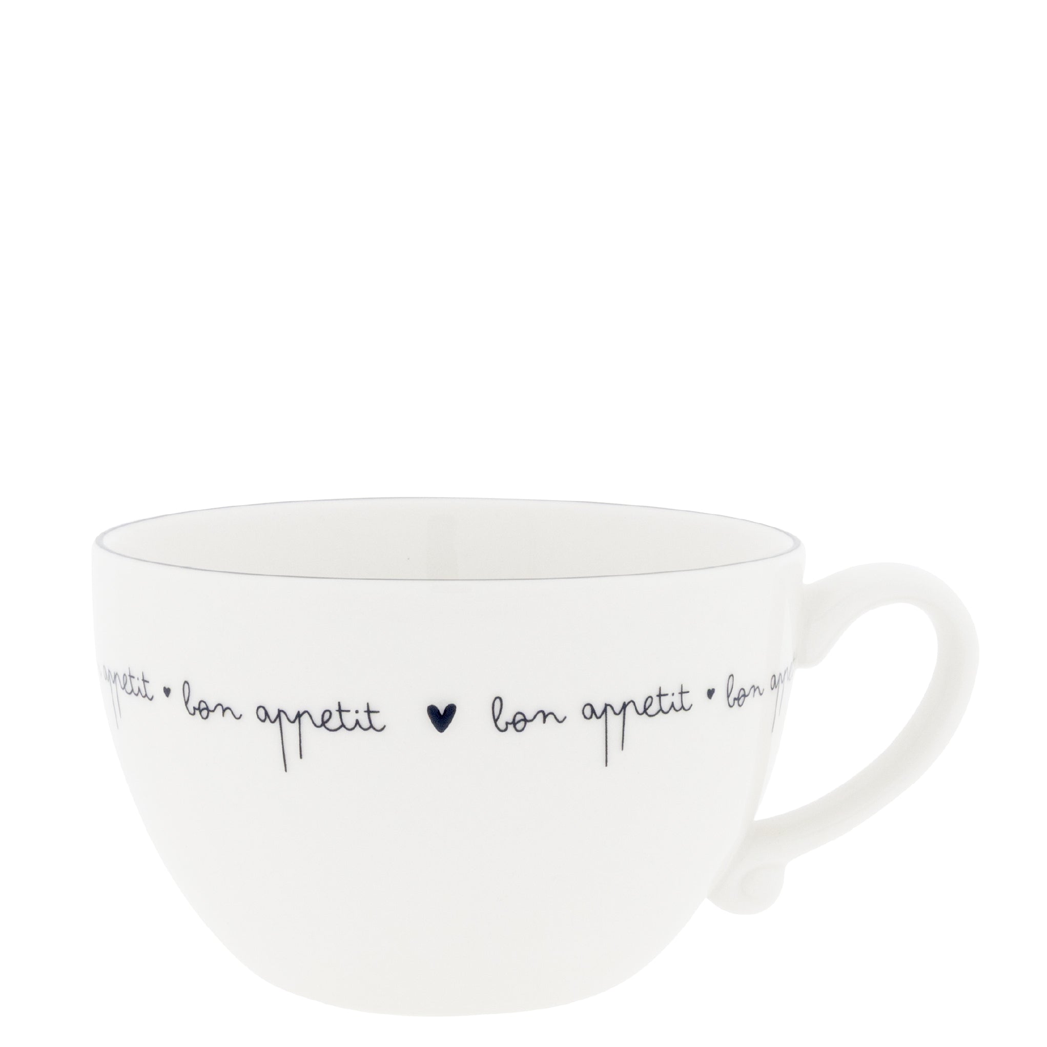 Suppentasse "bon appetit" klein schwarz - Bastion Collections