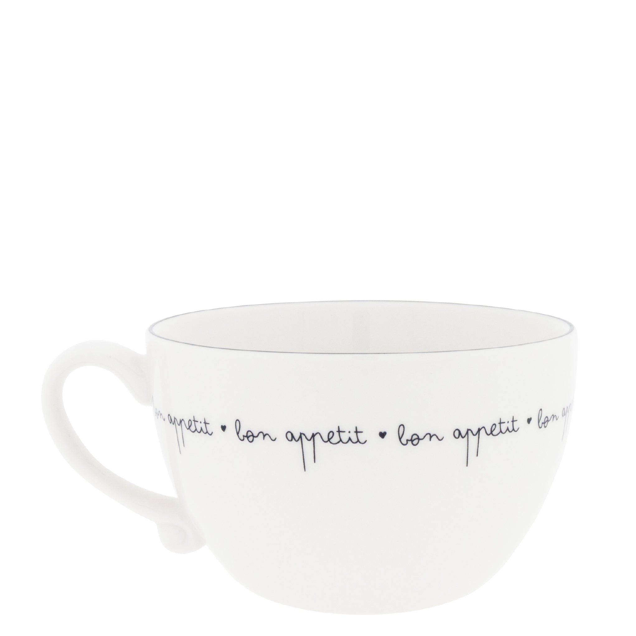 Suppentasse "bon appetit" klein schwarz - Bastion Collections