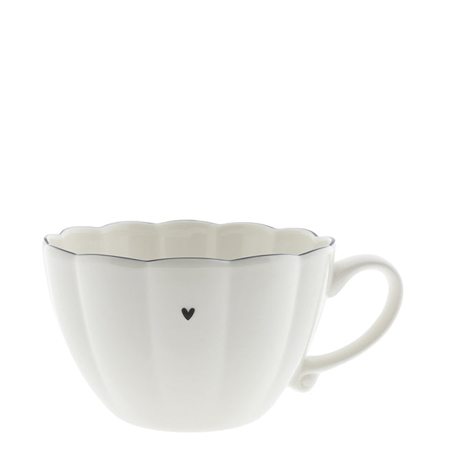Suppentasse "heart" klein schwarz ruffle - Bastion Collections
