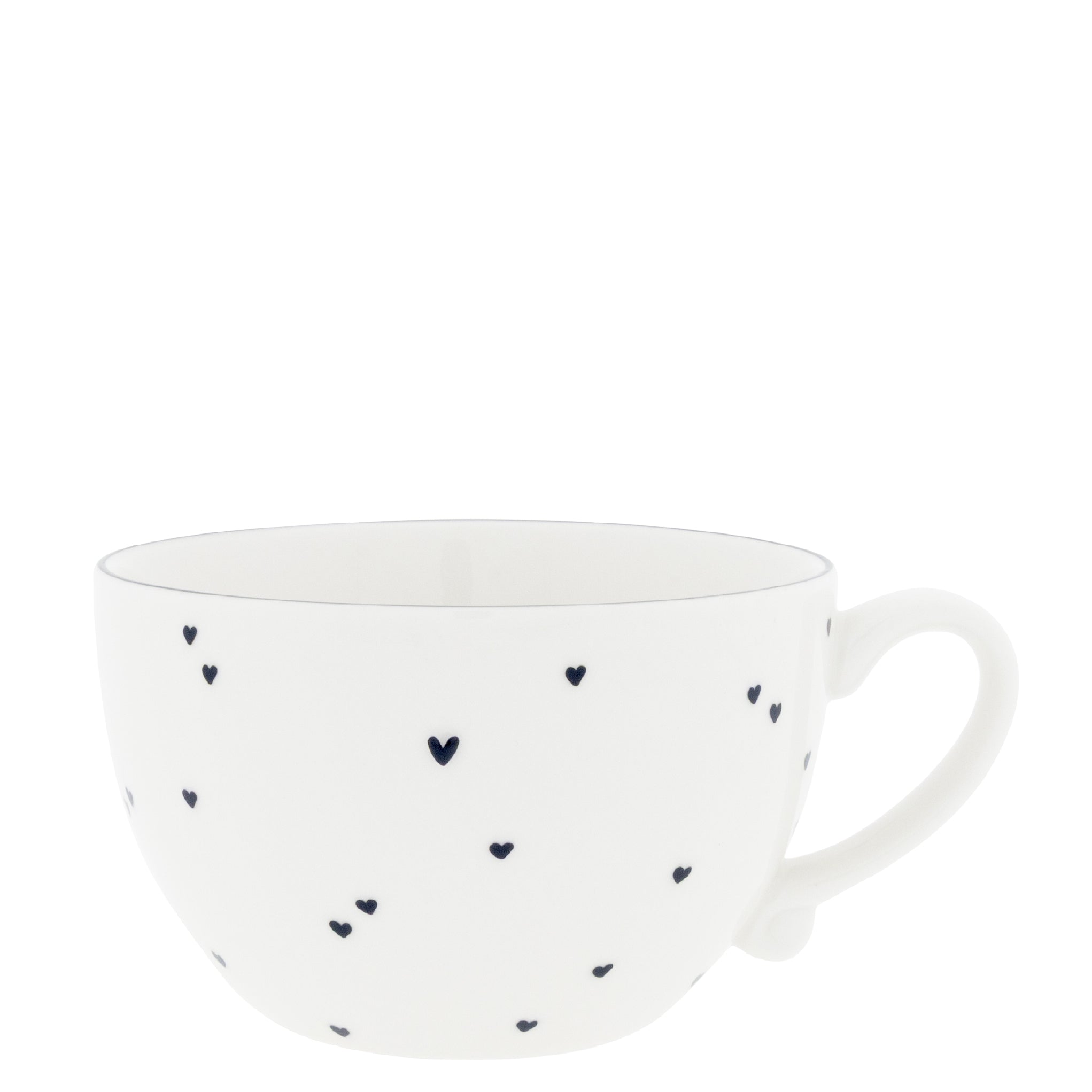 Suppentasse "hearts" klein schwarz - Bastion Collections