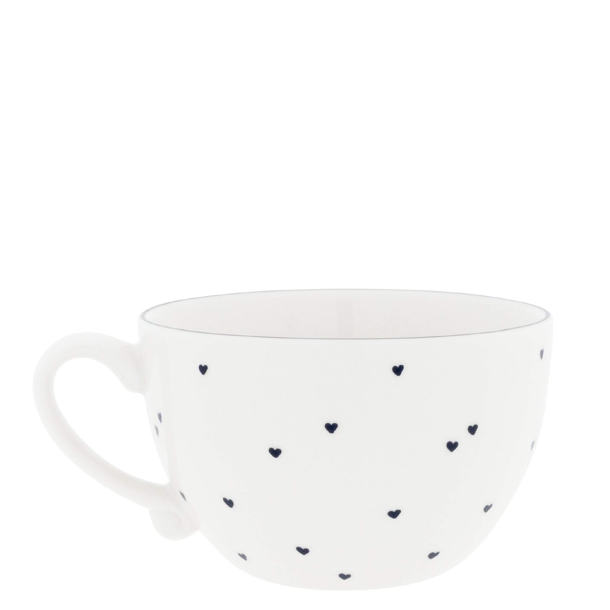 Suppentasse "hearts" klein schwarz - Bastion Collections