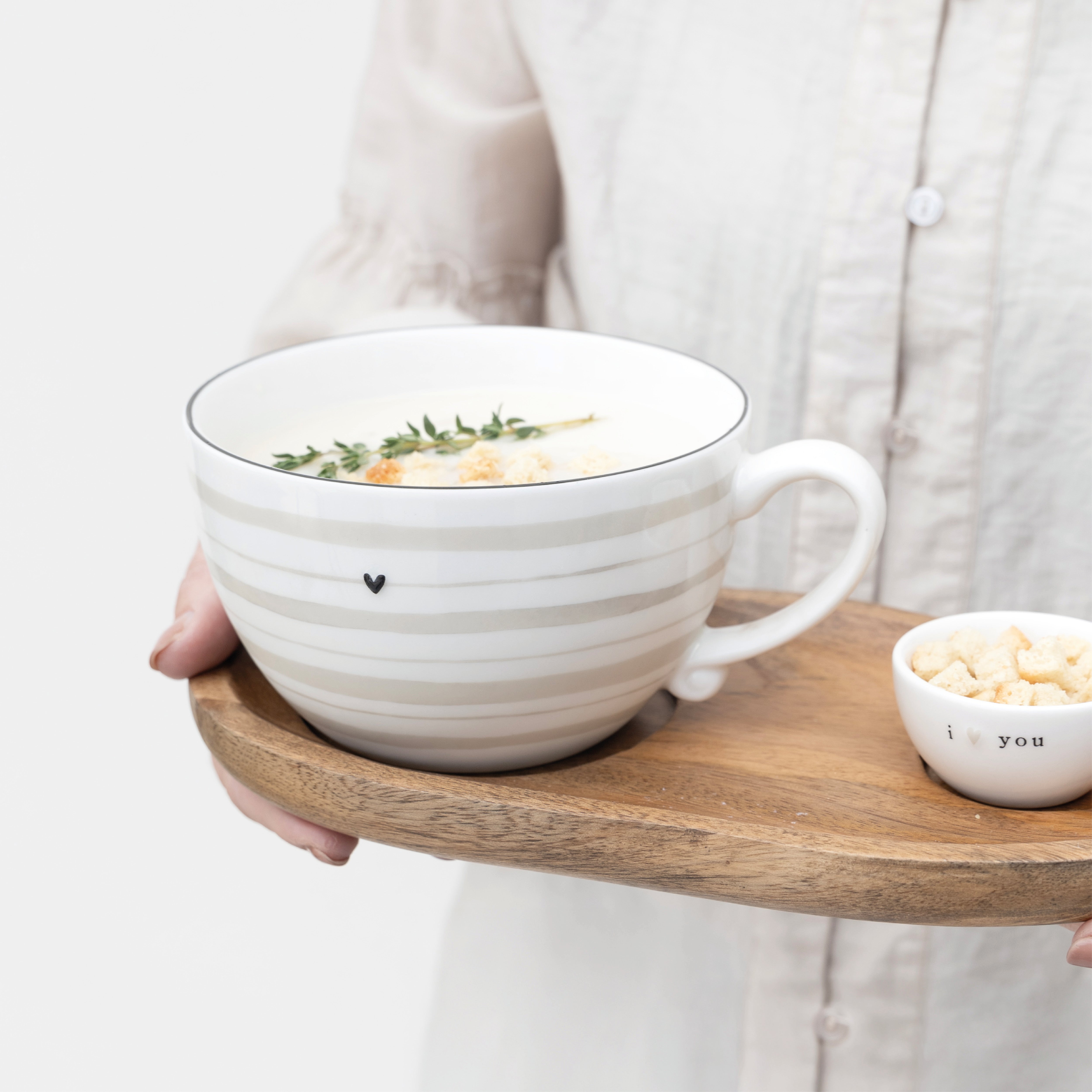 Bol de soupe "stripes" petit natural - Bastion Collections