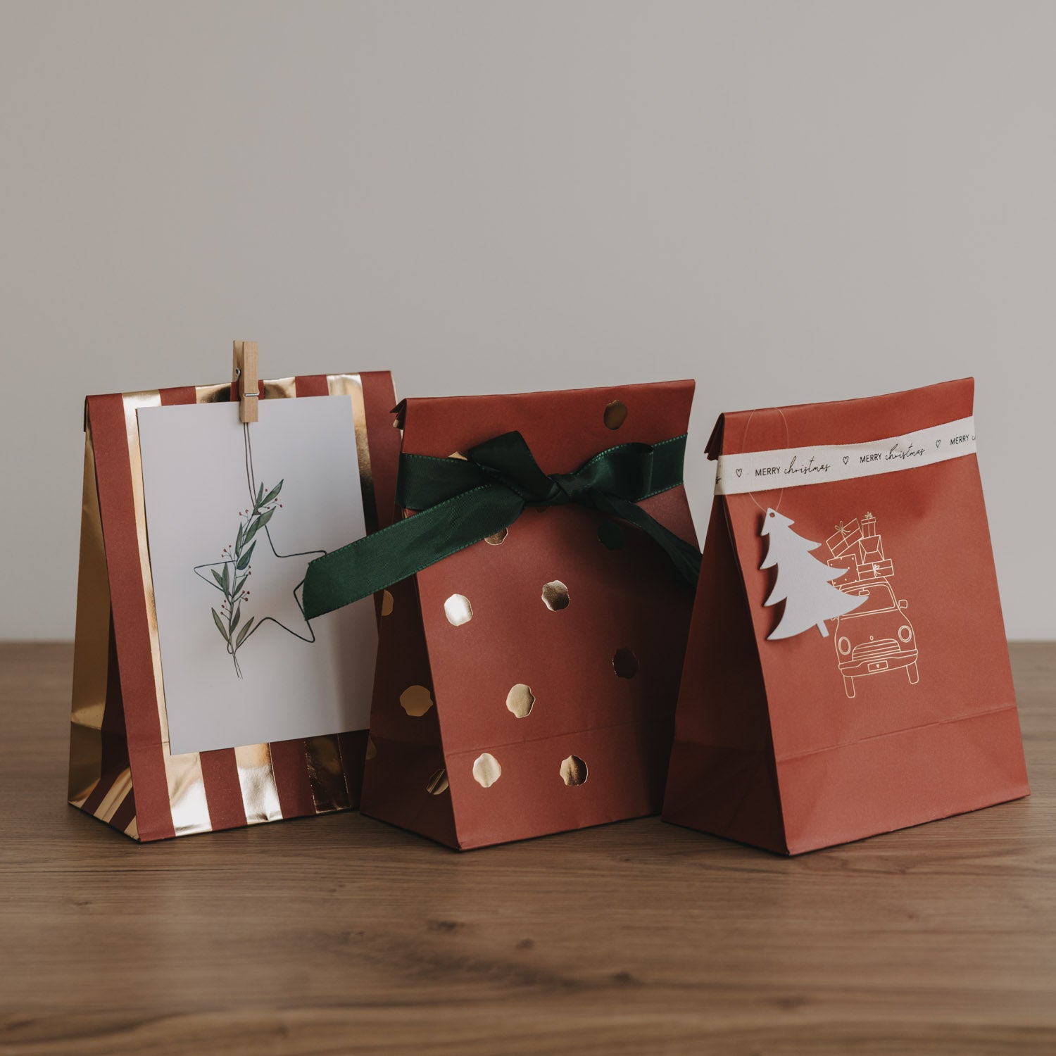 Sacchetti di carta Natale piccoli set da 6 - Eulenschnitt