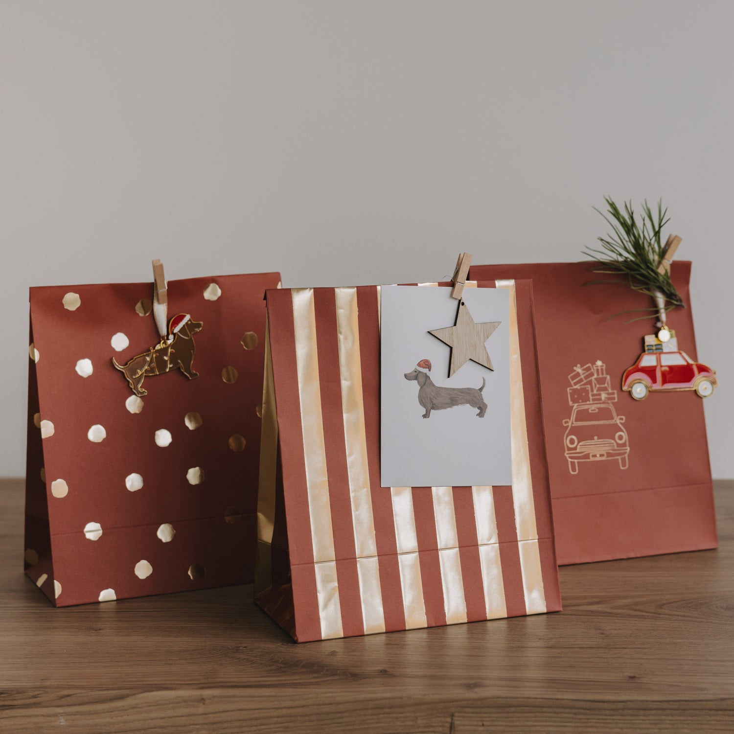 Sacchetti di carta Natale media set da 6 - Eulenschnitt