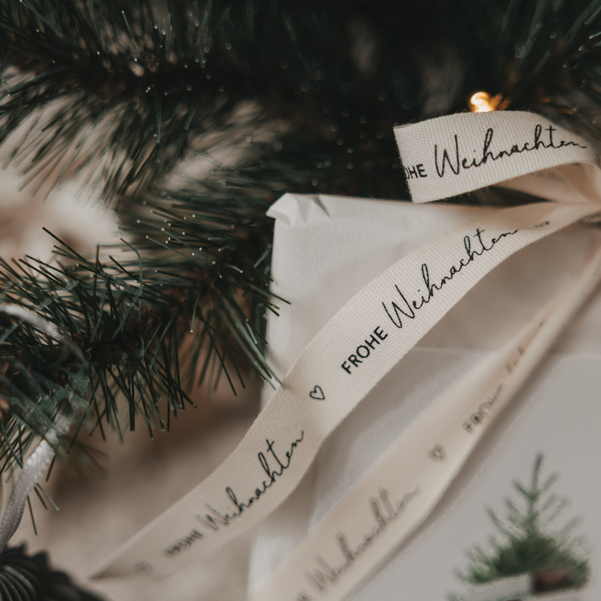 Geschenkband "Frohe Weihnachten" 5m - Eulenschnitt (Bild 4)