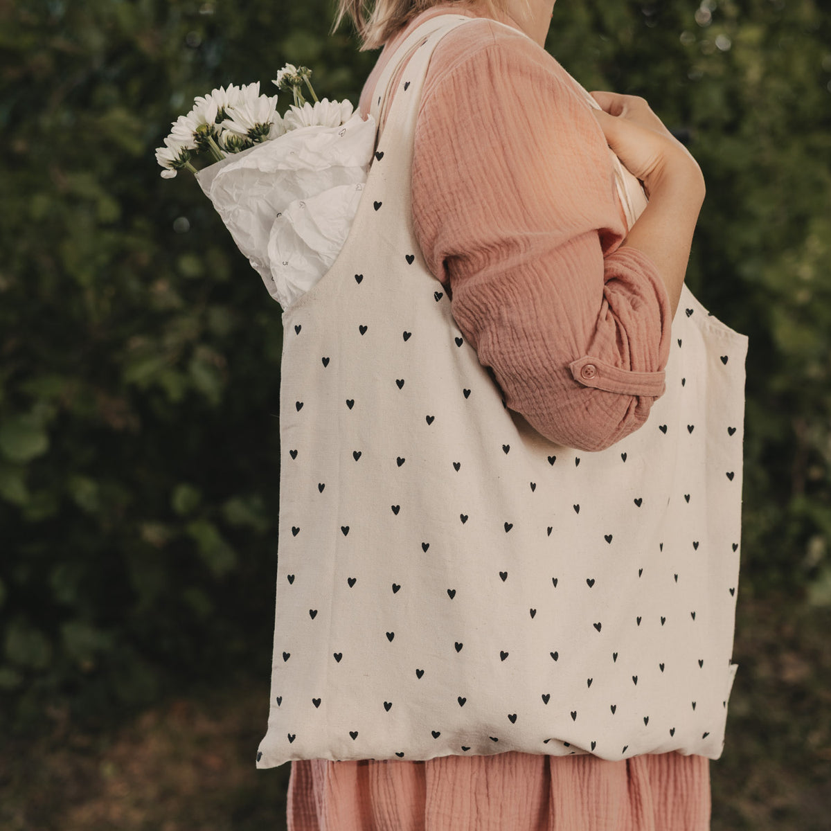 Sac cabas pliable Cœurs - Eulenschnitt