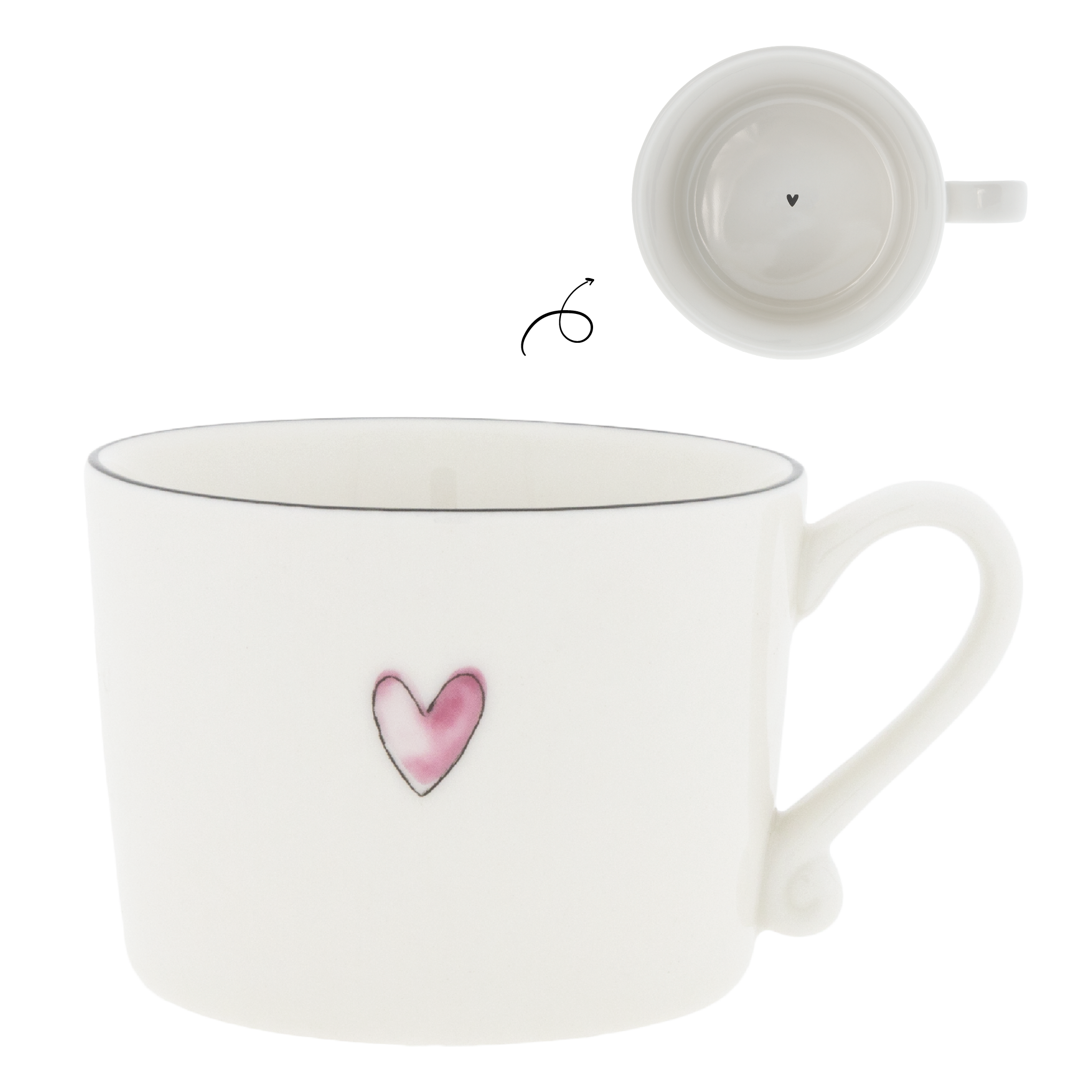 Tasse "big heart" gross rose - Bastion Collections