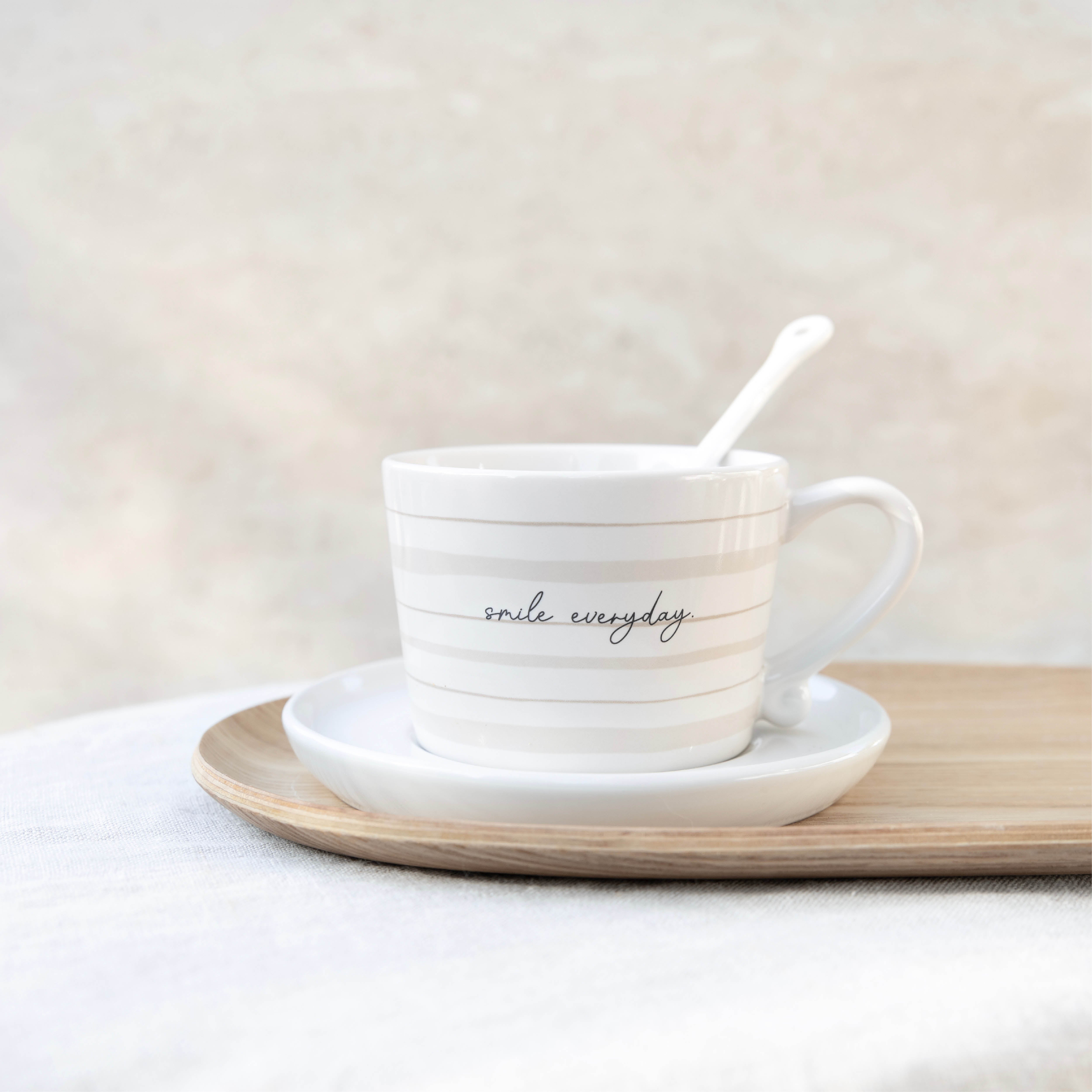 Tazza "smile everyday" piccola naturale - Bastion Collections