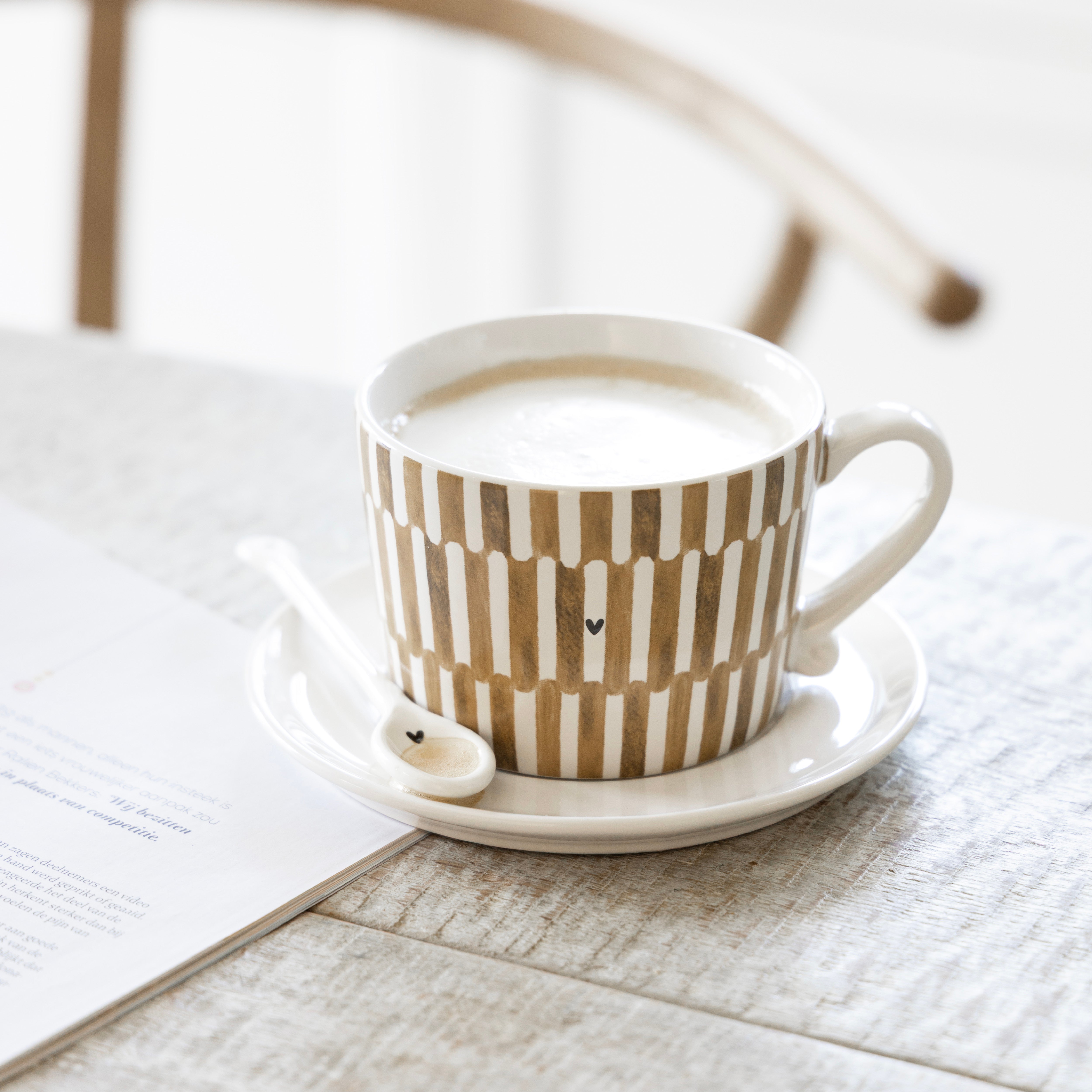 Cup "stack the stripes" large brown - Bastion Collections