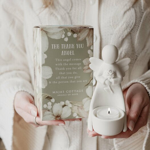 Teelichthalter Engel "Thank you" - Majas Cottage