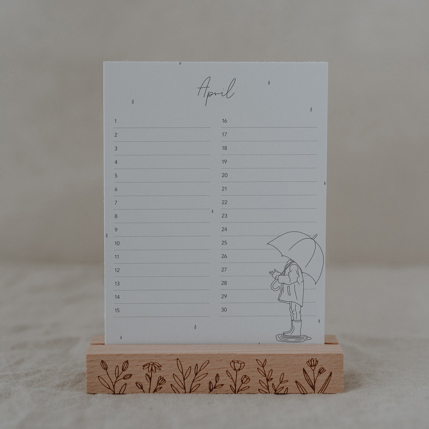 Tischkalender Geburtstage Blumenhand - Eulenschnitt