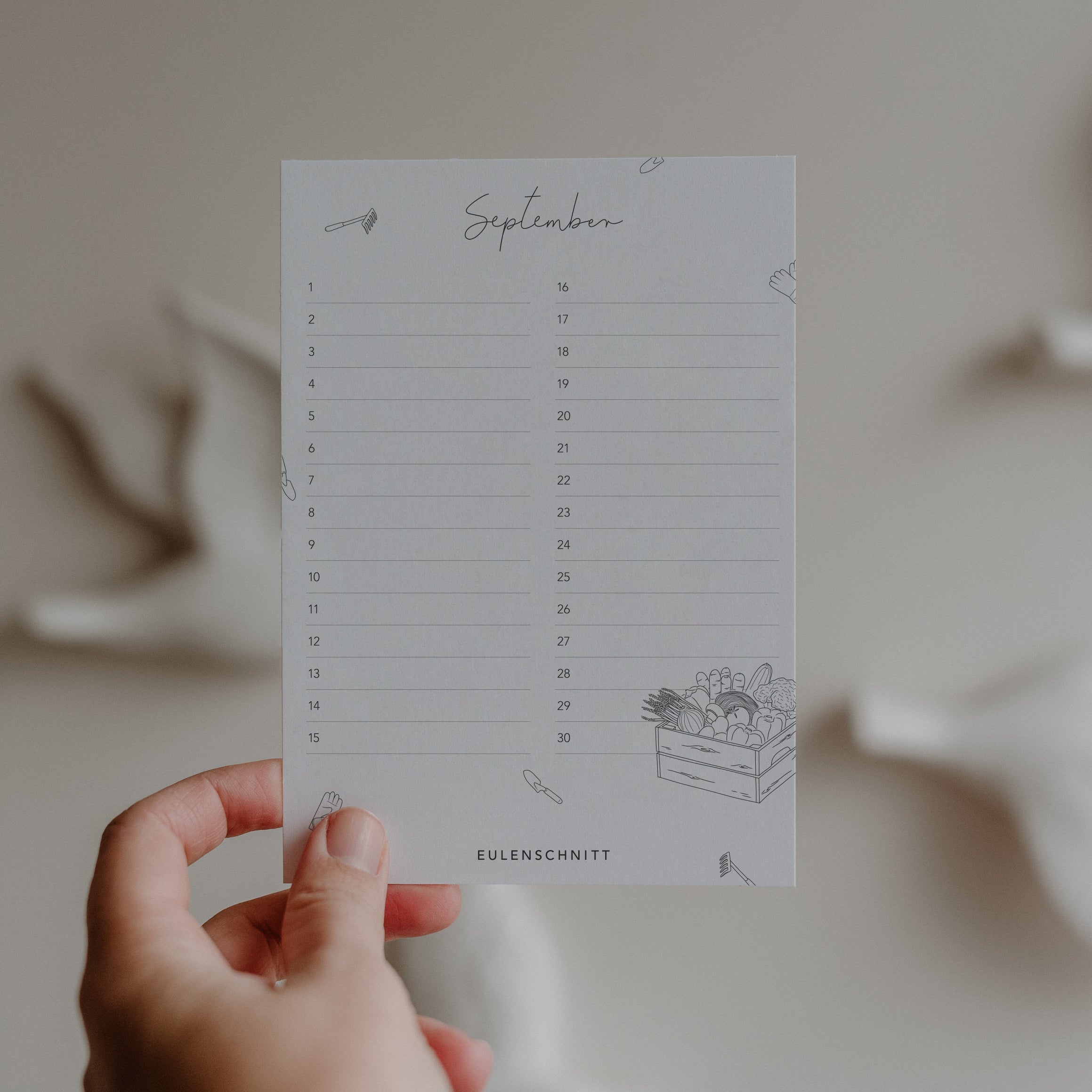 Tischkalender Geburtstage Blumenhand - Eulenschnitt