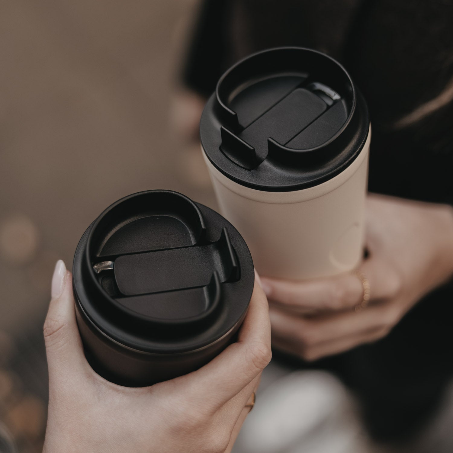 To go Becher Herz creme - Eulenschnitt
