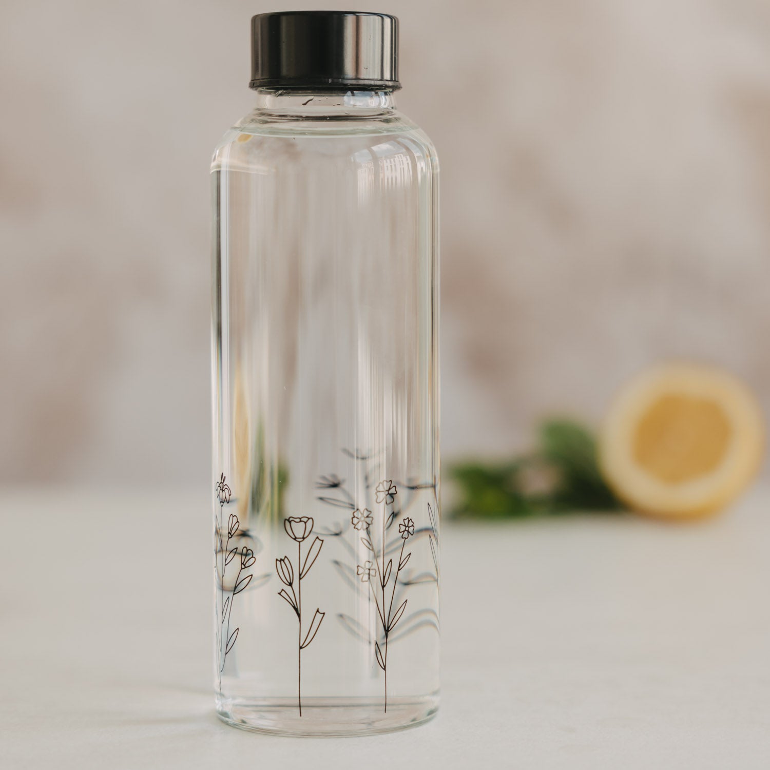 Flower Meadow Bottle 500ml Black - Eulenschnitt