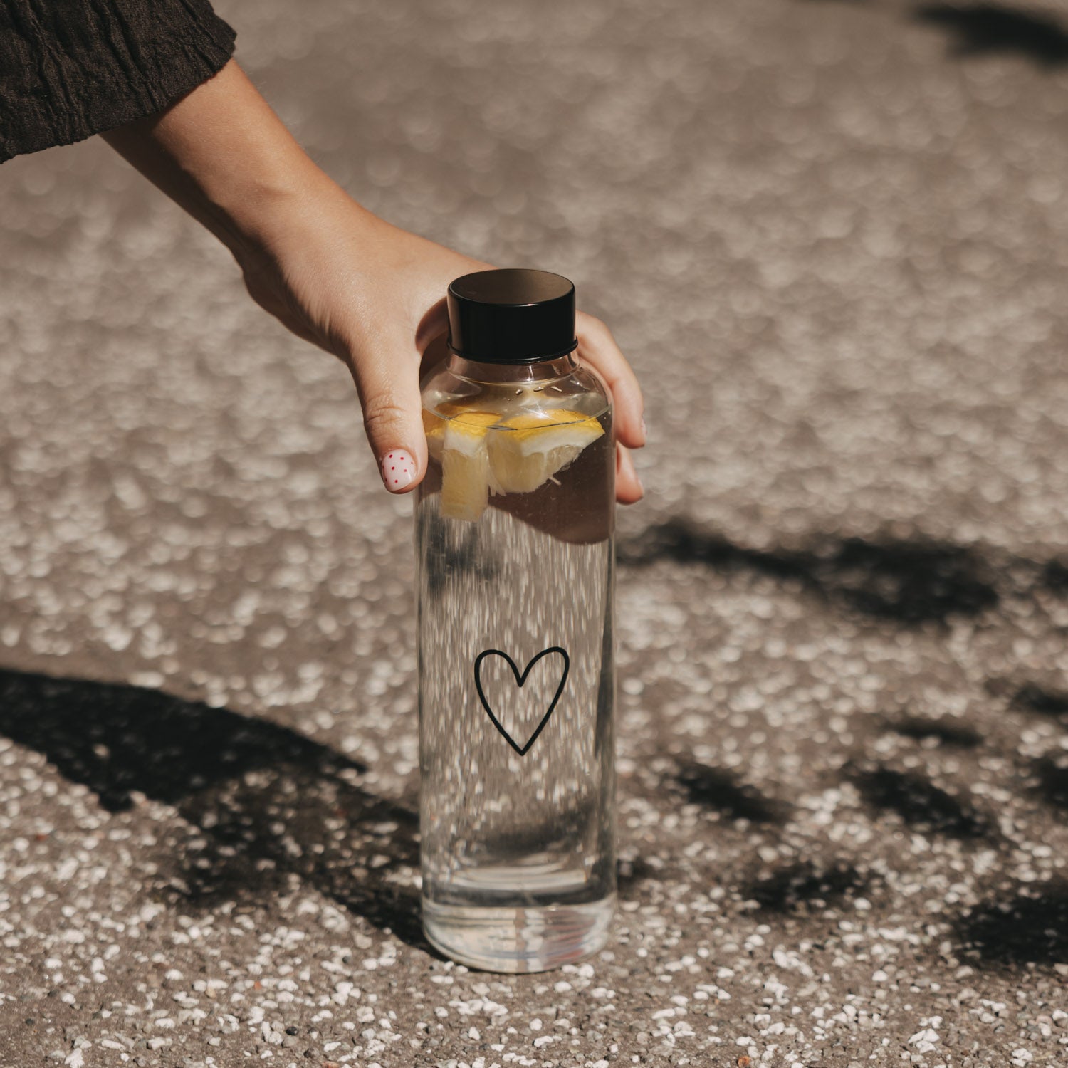 Heart Bottle 750ml Black - Eulenschnitt