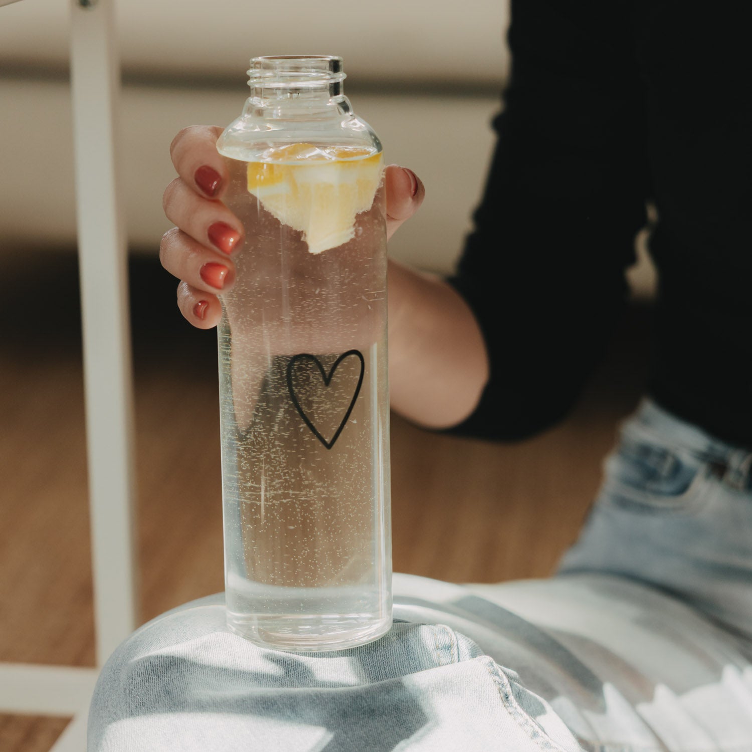 Heart Bottle 750ml Black - Eulenschnitt