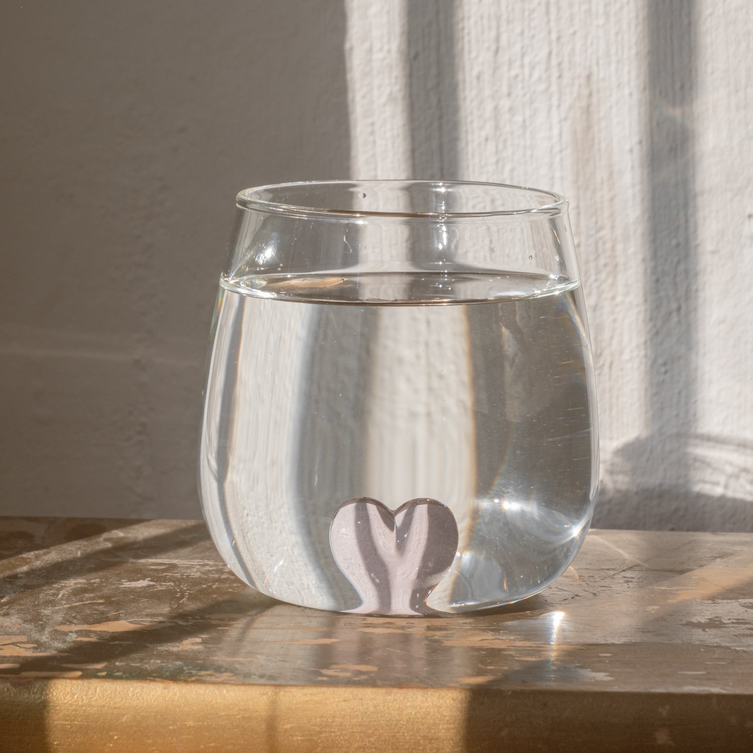 Drinking glasses heart shape pink - Eulenschnitt