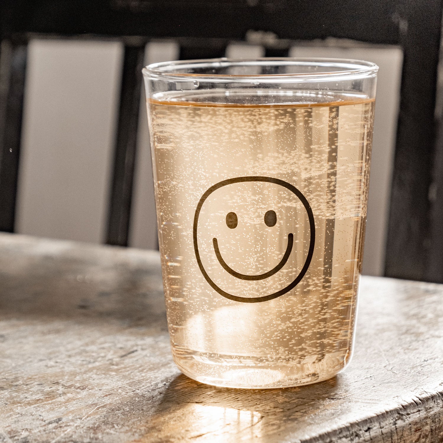 Trinkglas Smiley schwarz - Eulenschnitt