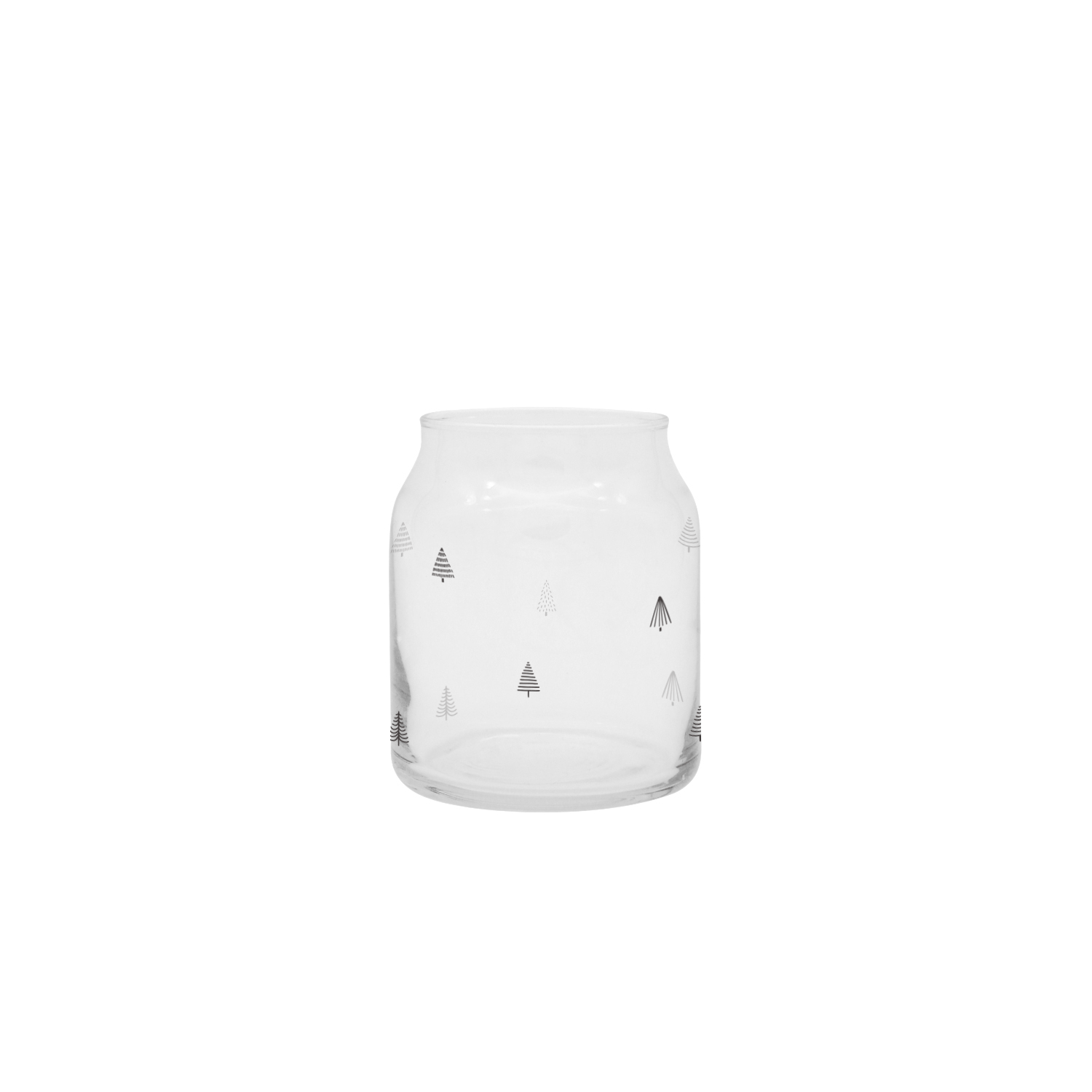Vase aus Glas Tannen klein schwarz - Eulenschnitt