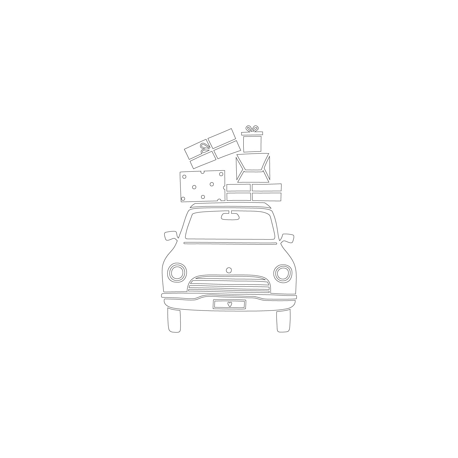 Wandsticker Weihnachstauto - Eulenschnitt