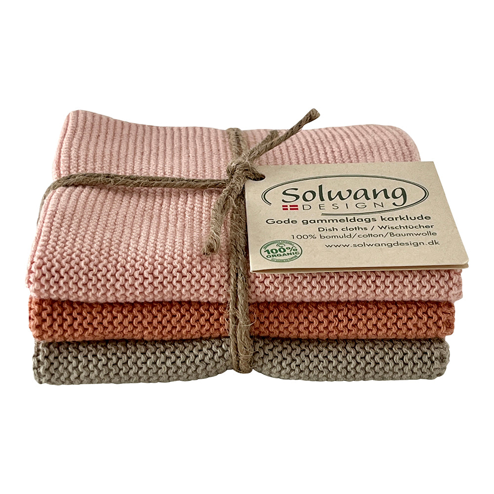 Wischtücher Oliv/Aprikose Kombi 3er Set - Solwang Design