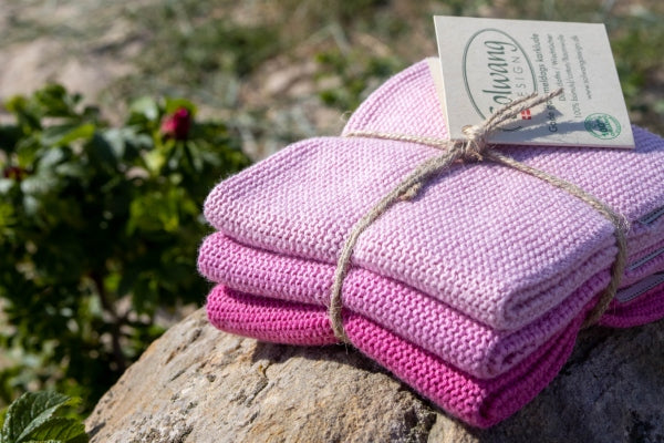 Lingettes Rose Combi Set de 3 - Solwang Design