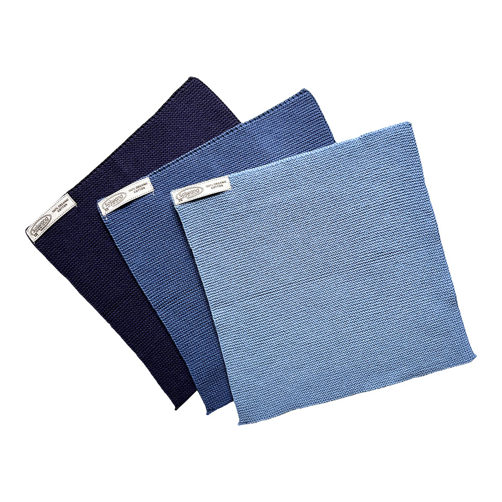 Wischtücher Staubiges Blau Kombi 3er Set - Solwang Design