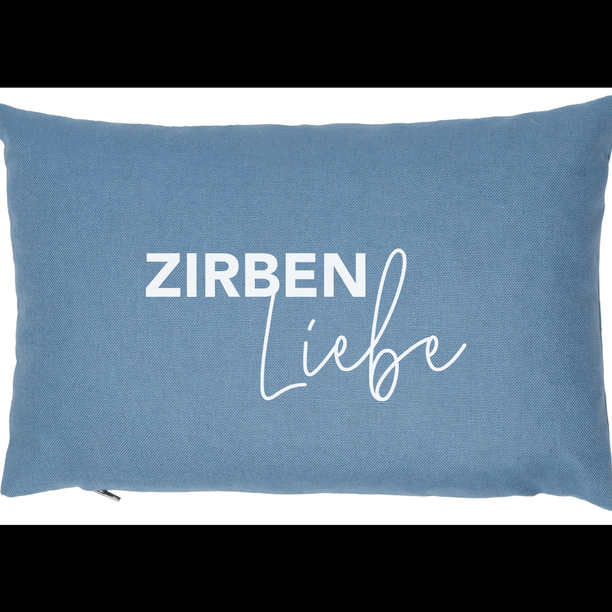 Zirbenkissen "Zirbenliebe" 30x20cm blau - herbalind