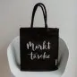 Mobile Preview: Jute bag "Markttasche" black - Eulenschnitt - Article Picture 1
