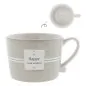 Preview: Tasse "Happy your moment" gross beige - Bastion Collections Artikelbild 1