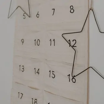 Advent calendar "Vorfreude ist die schönste Freude" 60cm créme - Eulenschnitt