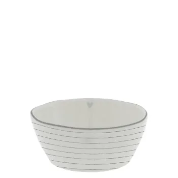 Mini bowl "stripes" 6.8x9.5x3cm gray - Bastion Collections