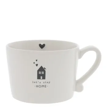 Cup "let's stay HOME" big black - Bastion Collections