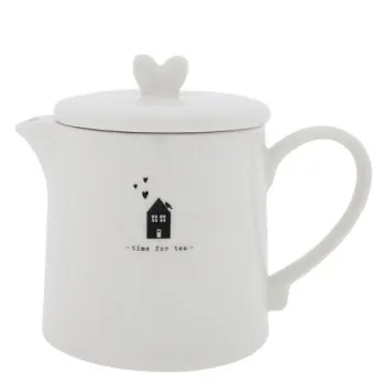 Teapot "time for tea" black - Bastion Collections